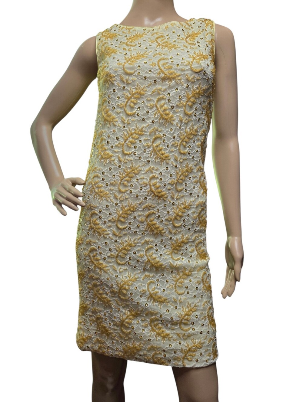 Vintage 1960's Beaded Dress Lace Mini Xsmall Small 2 4